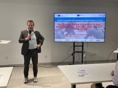 Held on 08-09 of October 2025, the Sustainable Urban Mobility Plan (SUMP) training in Hamrun, Malta, was a capacity building event for 38 committed urban transport specialists. The event was the second event in Phase II of the SUMP training events; all events are run by the EIB on behalf of DG MOVE.